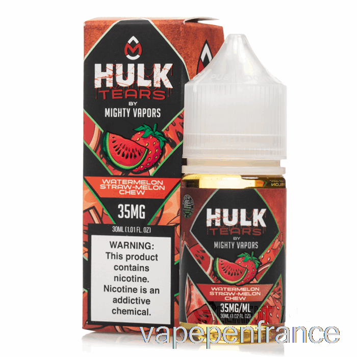 Pastèque Paille Melon à Mâcher - Sels De Larmes De Hulk - 30 Ml 50 Mg Stylo Vape